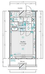 コンシェリア西新宿タワーズウエスト 1Kの間取図画像