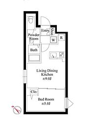 エルファーロ神宮前V 1LDKの間取図画像