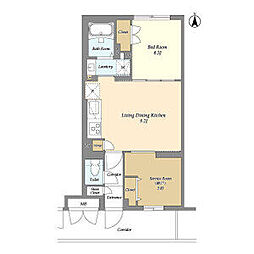 東京メトロ丸ノ内線 方南町駅 徒歩10分の賃貸マンション 1階1SLDKの間取り
