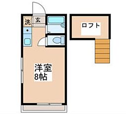 京王井の頭線 高井戸駅 徒歩14分の賃貸アパート 1階ワンルームの間取り