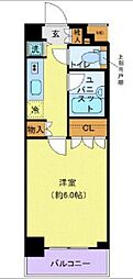 都営大江戸線 西新宿五丁目駅 徒歩4分の賃貸マンション 1階1Kの間取り