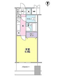 プロスペクトグラーサ広尾 1Kの間取図画像