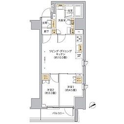 都営大江戸線 新宿西口駅 徒歩4分の賃貸マンション 4階2LDKの間取り
