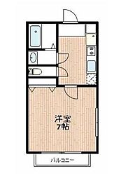 京王井の頭線 富士見ヶ丘駅 徒歩16分の賃貸アパート 1階1Kの間取り