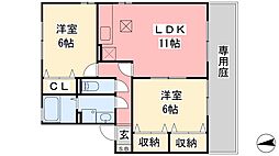 トレド・NB 2LDKの間取図画像