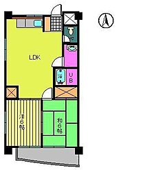 メゾン・スイート 3階2LDKの間取り