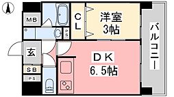ツイン・ハーモニー道後2 1DKの間取図画像
