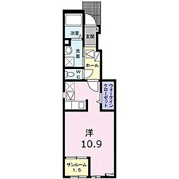 モン・シュシュII ワンルームの間取図画像