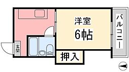 コーポ福原 1Kの間取図画像