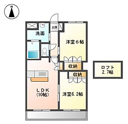 パストラルＫ 2階2LDKの間取り