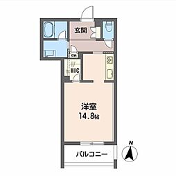 ルポ　マノワール 3階ワンルームの間取り
