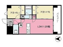 イルマーレ宮西 9階2LDKの間取り