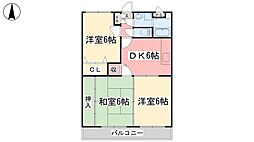 ユーミー乃万2 3DKの間取図画像