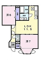 カシオペアB 2LDKの間取図画像