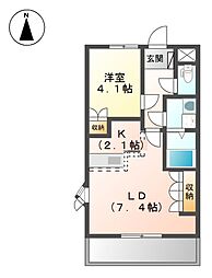 ベイサイドエスポワール 1LDKの間取図画像