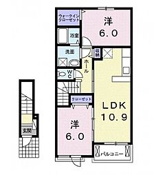ミルト・アハト 2LDKの間取図画像