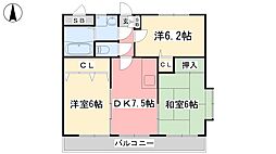 ユーミーフォートレス・T 3DKの間取図画像