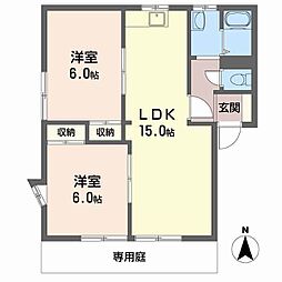フレグランスピュア2 2LDKの間取図画像