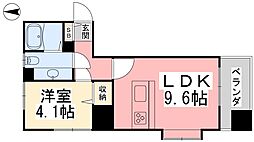 ヴァレーレ県庁前 1LDKの間取図画像