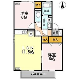 エントピア余戸2C 2LDKの間取図画像