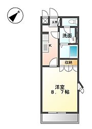 ガーデン・フェアリー 1Kの間取図画像