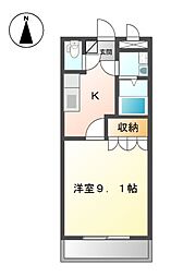 プラムガーデンsin 1Kの間取図画像