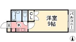 アイディ・ヒルズ平井 1Kの間取図画像
