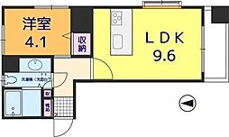 ヴァレーレ県庁前 1LDKの間取図画像