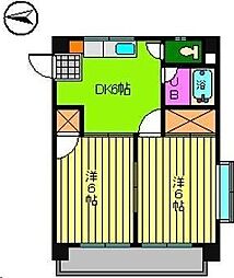 ジョイフラット2 2DKの間取図画像