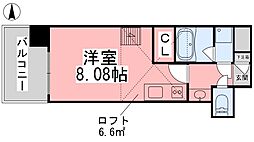 ドルーク道後今市 ワンルームの間取図画像