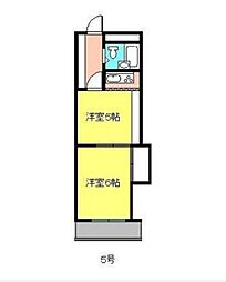 第91杉フラット 2Kの間取図画像
