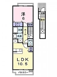レーベンバオムC 1LDKの間取図画像