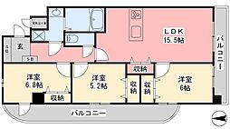 ブライムタワー古川 3LDKの間取図画像