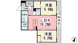 グリナージュマロン 2LDKの間取図画像