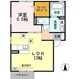 エヴァーフォレスト 1LDKの間取図画像