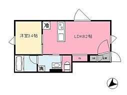 ELF立花 1LDKの間取図画像