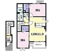 メイクロード 2LDKの間取図画像
