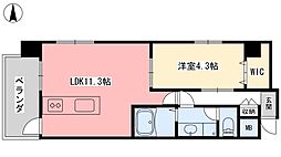 ソレイユ・道後 1LDKの間取図画像