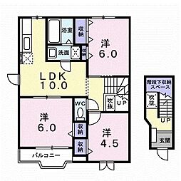 セレッソ・ハイツC 3LDKの間取図画像