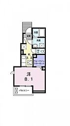 ル・バンブー空港通 1Kの間取図画像