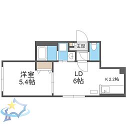 札幌市営南北線 幌平橋駅 徒歩8分の賃貸マンション 3階1LDKの間取り
