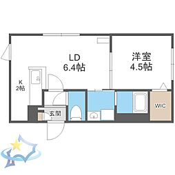 札幌市営南北線 幌平橋駅 徒歩8分の賃貸マンション 5階1LDKの間取り