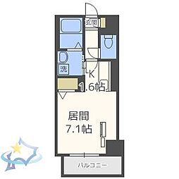 札幌市営南北線 すすきの駅 徒歩8分の賃貸マンション 2階1Kの間取り