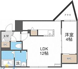 札幌市営東西線 円山公園駅 徒歩7分の賃貸マンション 1階1LDKの間取り