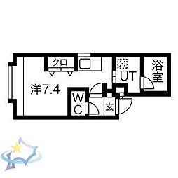 札幌市営東豊線 豊水すすきの駅 徒歩4分の賃貸マンション 5階1Kの間取り