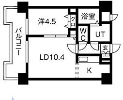 札幌市営南北線 さっぽろ駅 徒歩8分の賃貸マンション 8階1LDKの間取り