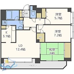 アルス伏見 3LDKの間取図画像