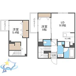 札幌市中央区南五条西11丁目マンション 2LDKの間取図画像