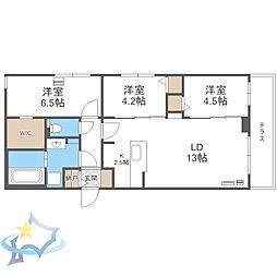 札幌市中央区南十五条西8丁目マンション 3LDKの間取図画像