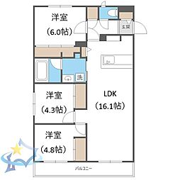 Aster宮の森 3LDKの間取図画像